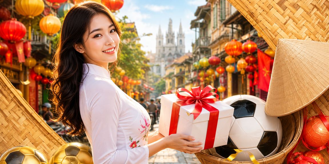 Người phụ nữ đội nón lá tại Hà Nội theo dõi kèo bóng đá trực tuyến trên điện thoại