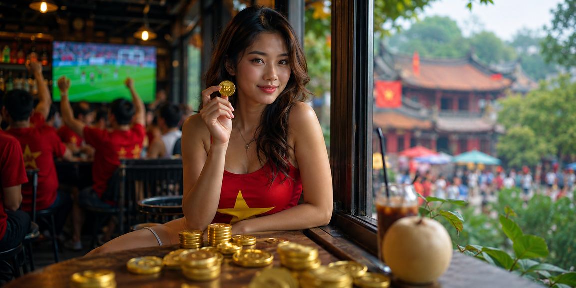 Người hâm mộ tại Hà Nội theo dõi kèo bóng đá trên điện thoại trong quán cà phê